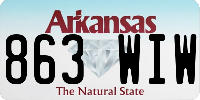 AR license plate 863WIW