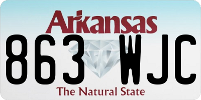 AR license plate 863WJC
