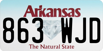 AR license plate 863WJD