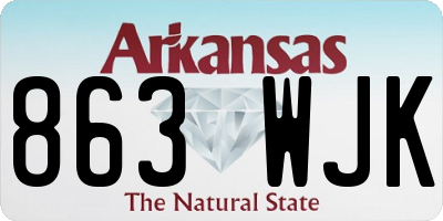 AR license plate 863WJK