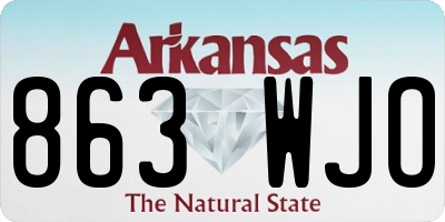 AR license plate 863WJO