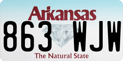 AR license plate 863WJW