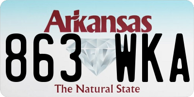 AR license plate 863WKA