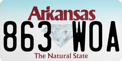 AR license plate 863WOA