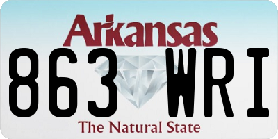 AR license plate 863WRI