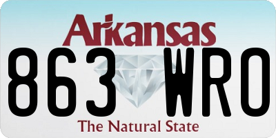 AR license plate 863WRO