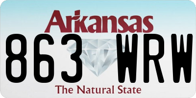 AR license plate 863WRW