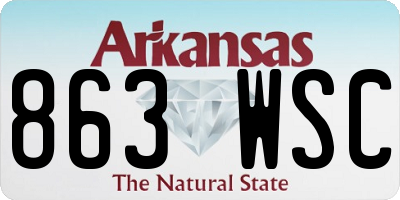 AR license plate 863WSC