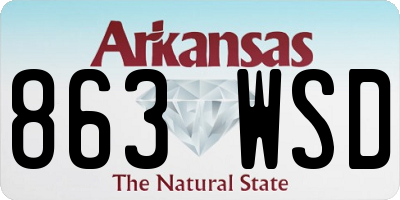 AR license plate 863WSD