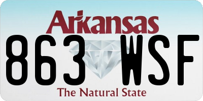 AR license plate 863WSF