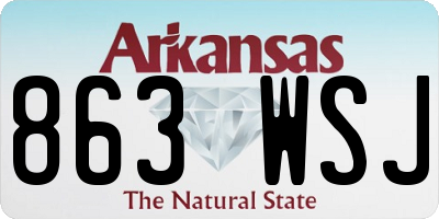 AR license plate 863WSJ