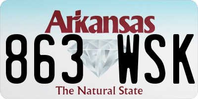 AR license plate 863WSK
