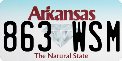 AR license plate 863WSM