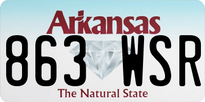 AR license plate 863WSR
