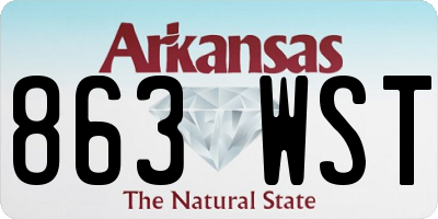 AR license plate 863WST