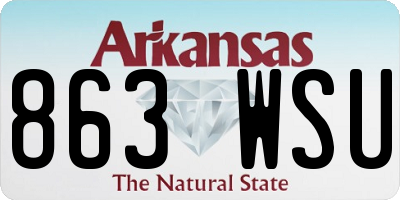 AR license plate 863WSU