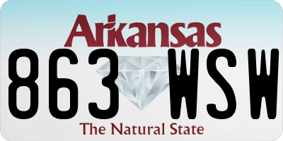 AR license plate 863WSW
