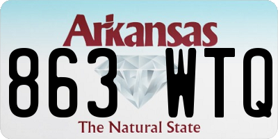 AR license plate 863WTQ