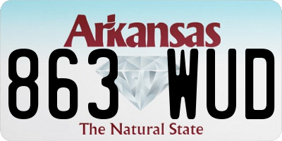 AR license plate 863WUD
