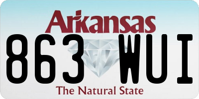 AR license plate 863WUI