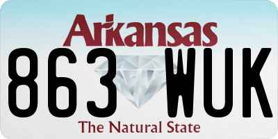 AR license plate 863WUK