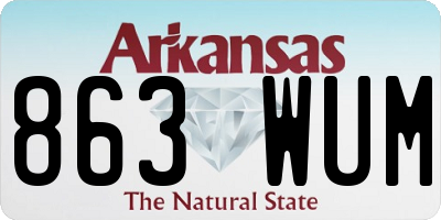 AR license plate 863WUM