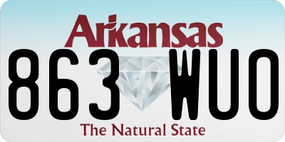 AR license plate 863WUO