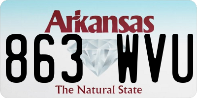 AR license plate 863WVU