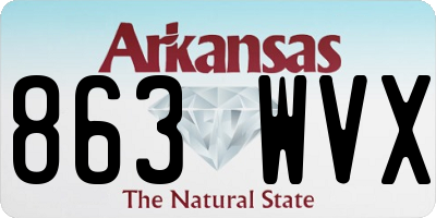 AR license plate 863WVX