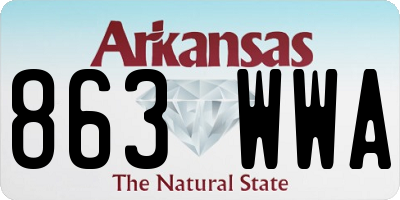 AR license plate 863WWA