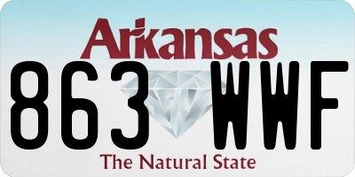 AR license plate 863WWF