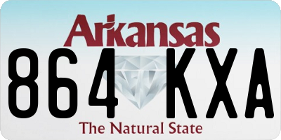 AR license plate 864KXA