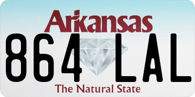 AR license plate 864LAL