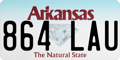 AR license plate 864LAU