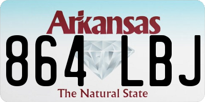 AR license plate 864LBJ