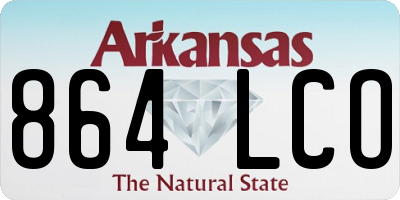 AR license plate 864LCO