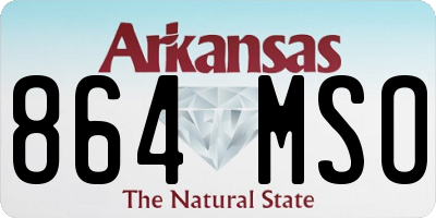 AR license plate 864MSO