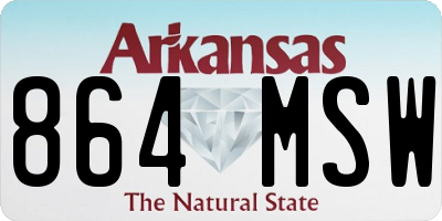 AR license plate 864MSW