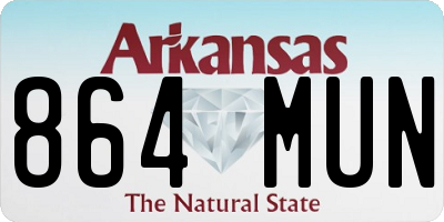 AR license plate 864MUN
