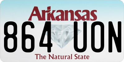 AR license plate 864UON