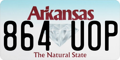 AR license plate 864UOP