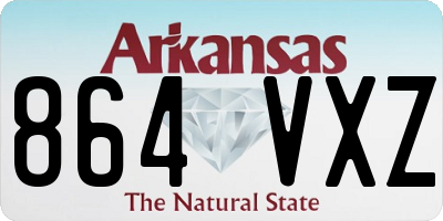 AR license plate 864VXZ
