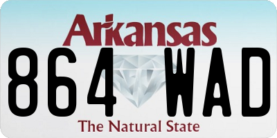 AR license plate 864WAD