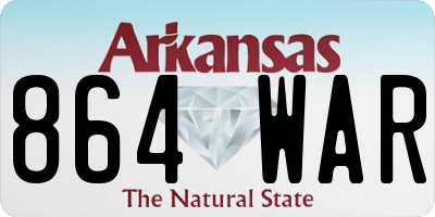 AR license plate 864WAR