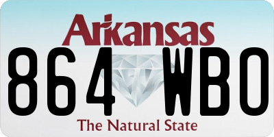 AR license plate 864WBO