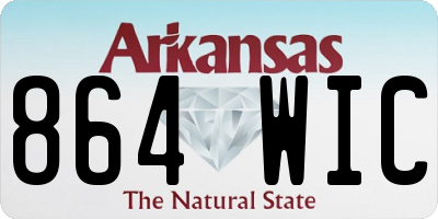 AR license plate 864WIC