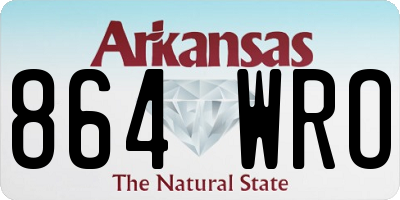 AR license plate 864WRO