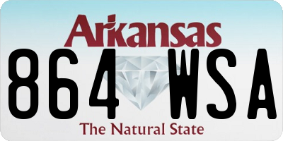 AR license plate 864WSA