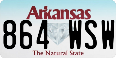 AR license plate 864WSW