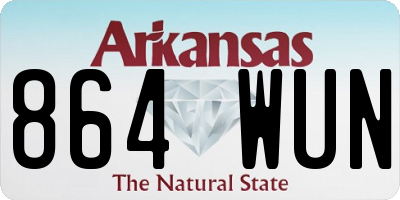 AR license plate 864WUN